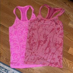 lululemon athletica swiftly tanks size 4 Pink and Red Tank Tops
